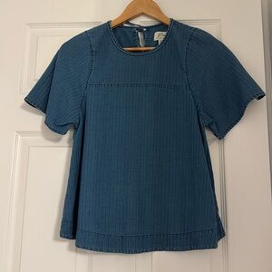 J crew blue chambray top